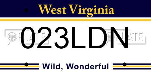 023LDN West Virginia License Plate