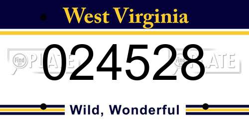 024528 West Virginia License Plate