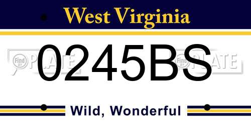 0245BS West Virginia License Plate