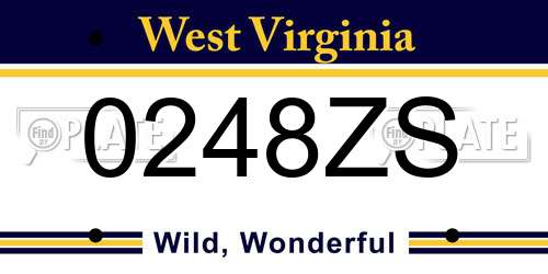 0248ZS West Virginia License Plate
