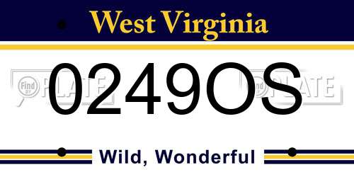 0249OS West Virginia License Plate