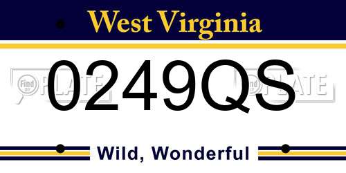 0249QS West Virginia License Plate