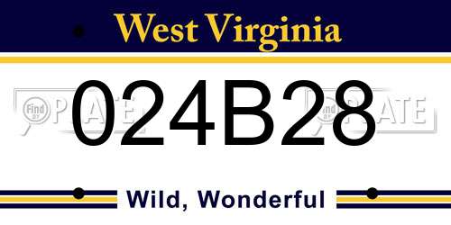 024B28 West Virginia License Plate