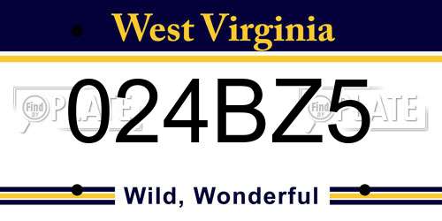 024BZ5 West Virginia License Plate