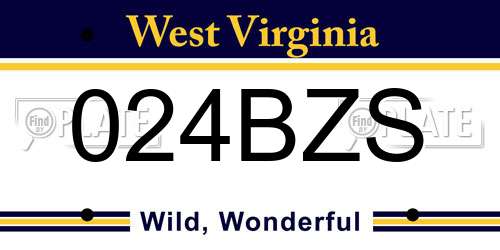 024BZS West Virginia License Plate