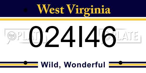 024I46 West Virginia License Plate