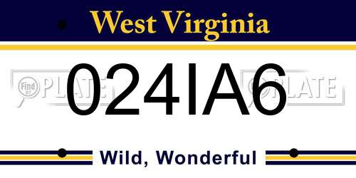 024IA6 West Virginia License Plate