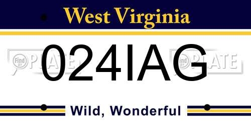 024IAG West Virginia License Plate
