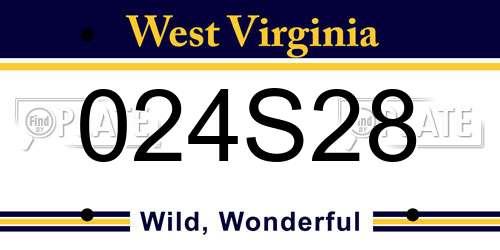 024S28 West Virginia License Plate