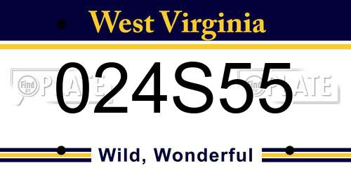 024S55 West Virginia License Plate