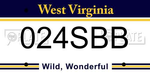 024SBB West Virginia License Plate