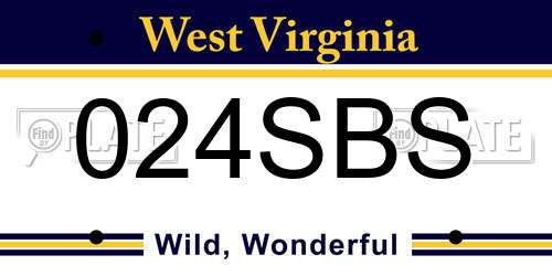 024SBS West Virginia License Plate
