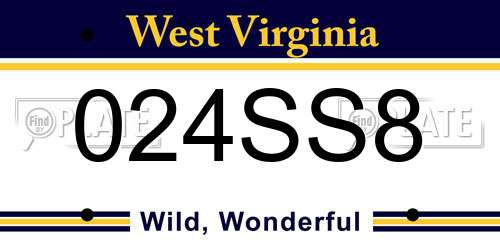024SS8 West Virginia License Plate