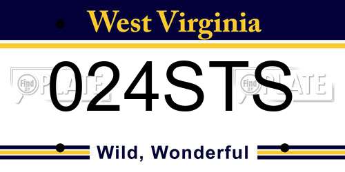 024STS West Virginia License Plate