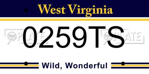 0259TS West Virginia License Plate