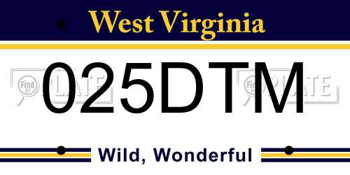 025DTM West Virginia License Plate