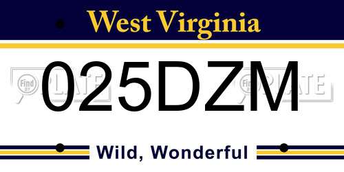 025DZM West Virginia License Plate