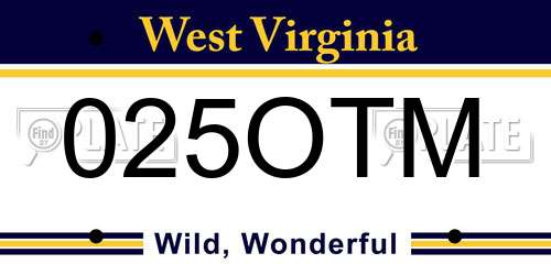 025OTM West Virginia License Plate