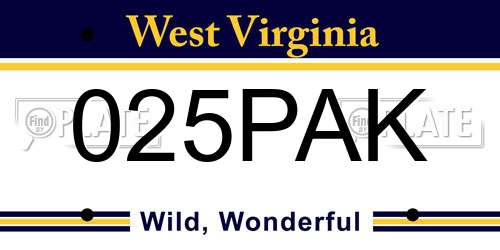 025PAK West Virginia License Plate