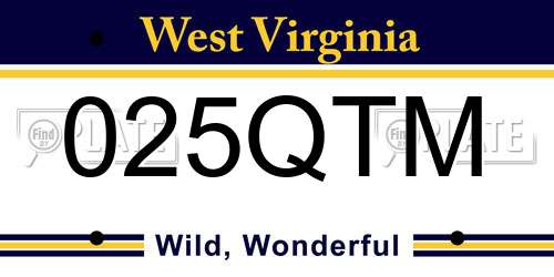 025QTM West Virginia License Plate