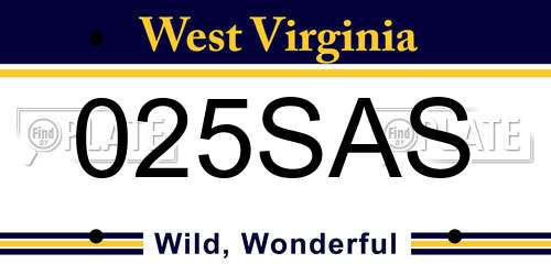 025SAS West Virginia License Plate