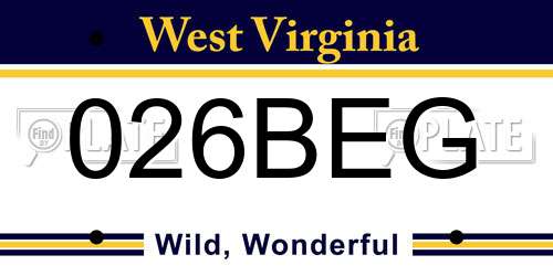 026BEG West Virginia License Plate