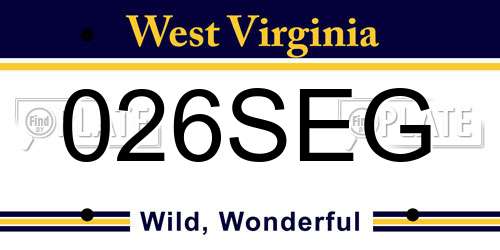 026SEG West Virginia License Plate