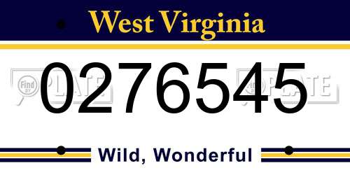 0276545 West Virginia License Plate