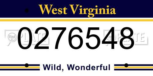 0276548 West Virginia License Plate