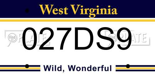 027DS9 West Virginia License Plate