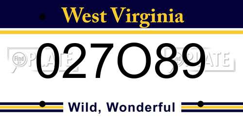 027O89 West Virginia License Plate