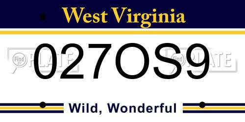 027OS9 West Virginia License Plate