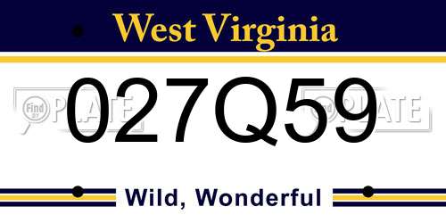 027Q59 West Virginia License Plate