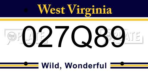 027Q89 West Virginia License Plate