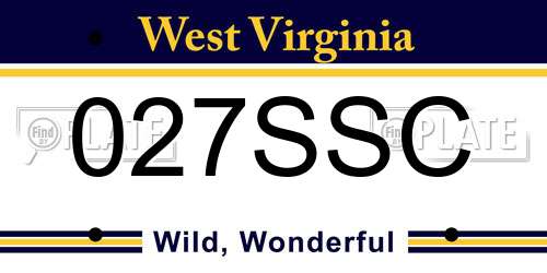027SSC West Virginia License Plate