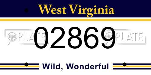 02869 West Virginia License Plate