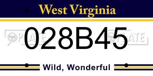 028B45 West Virginia License Plate