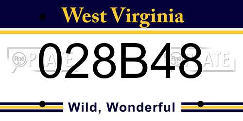 028B48 West Virginia License Plate