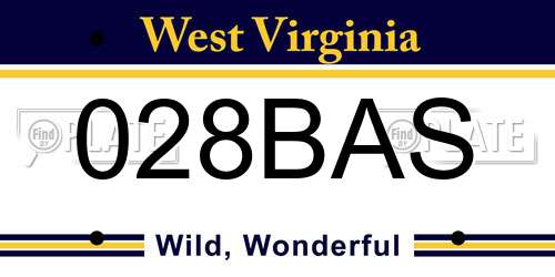 028BAS West Virginia License Plate