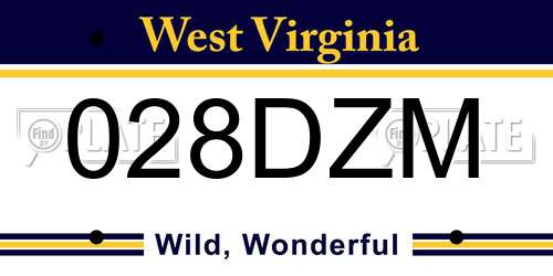 028DZM West Virginia License Plate