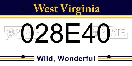 028E40 West Virginia License Plate