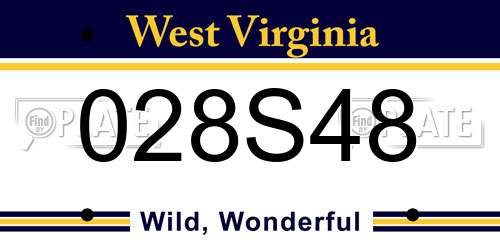 028S48 West Virginia License Plate