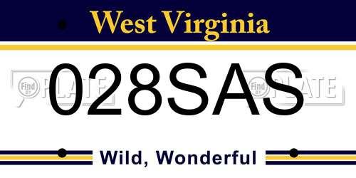 028SAS West Virginia License Plate