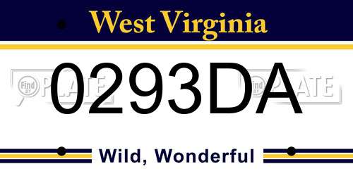 0293DA West Virginia License Plate