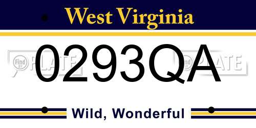 0293QA West Virginia License Plate