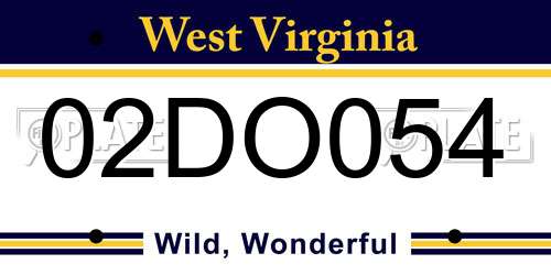 02DO054 West Virginia License Plate