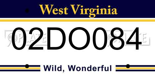 02DO084 West Virginia License Plate