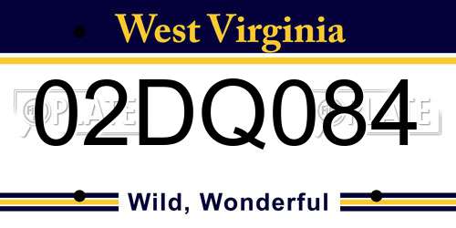 02DQ084 West Virginia License Plate