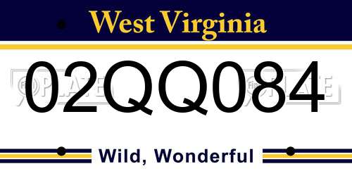02QQ084 West Virginia License Plate