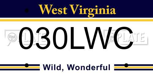 030LWC West Virginia License Plate